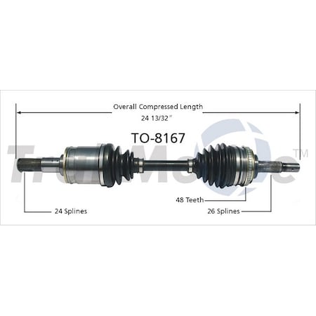 Surtrack Axle Cv Axle Shaft, To-8167 TO-8167